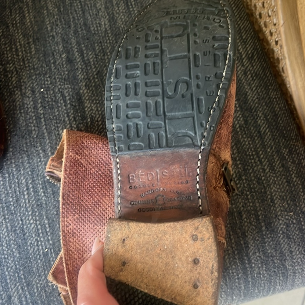 Gorgeous Bed Stu Newark distressed leather lease back healed boots size 8 - Picture 7 of 11